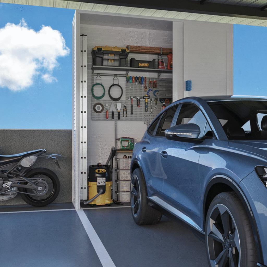 Vaga de garagem com depósito – Casa Prado Residence Parque Prado Campinas Vaga de garagem com depósito privativo no Casa Prado Residence, comodidade no Parque Prado Campinas